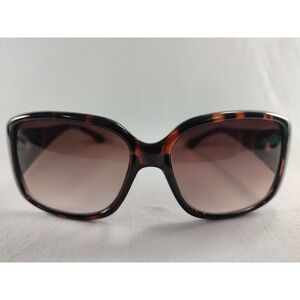 Oscar de la Renta 1191 Sunglasses Matte Black Tortoise Wrap Frame Grey Lens